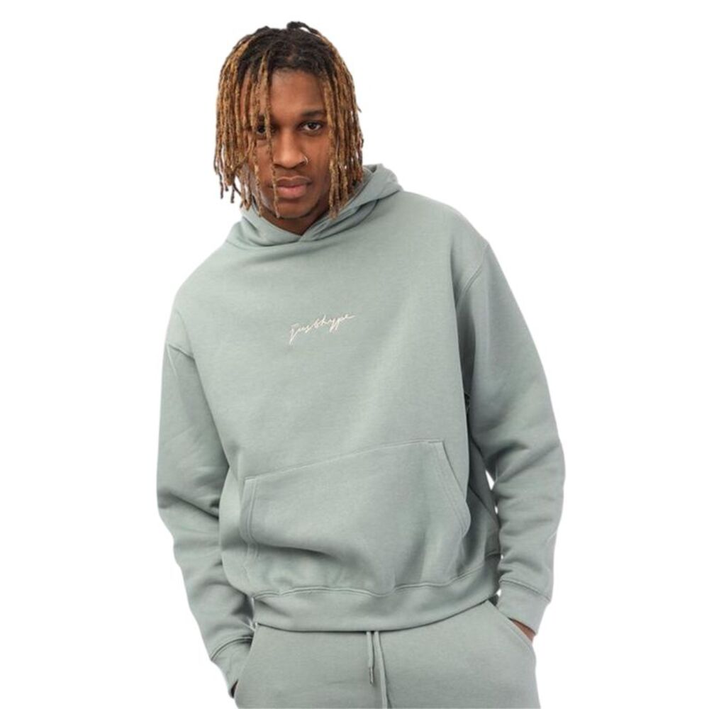 Just Hype Mens Relaxed Fit Hoodie / Moss - Picture 3 of 3